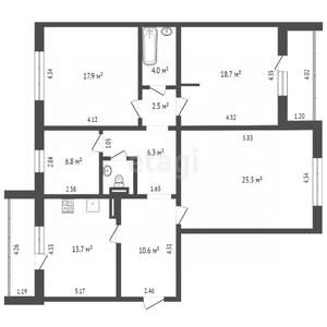 3-к квартира, вторичка, 113м2, 3/10 этаж