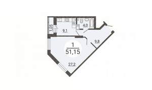 1-к квартира, вторичка, 50м2, 24/25 этаж