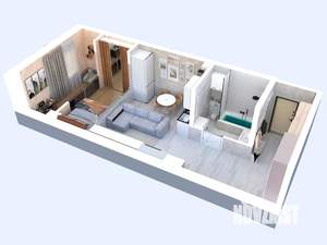 1-к квартира, вторичка, 46м2, 7/25 этаж