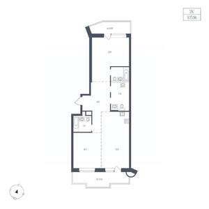 2-к квартира, вторичка, 106м2, 4/9 этаж