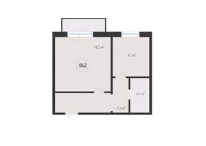 1-к квартира, вторичка, 40м2, 6/10 этаж