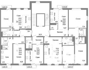 3-к квартира, строящийся дом, 64м2, 3/10 этаж