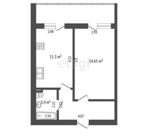 1-к квартира, сданный дом, 37м2, 3/10 этаж