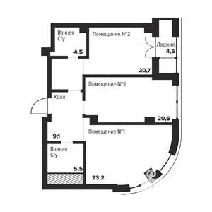 2-к квартира, строящийся дом, 84м2, 7/29 этаж