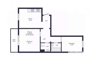 3-к квартира, вторичка, 62м2, 4/10 этаж