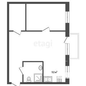 2-к квартира, вторичка, 42м2, 3/4 этаж