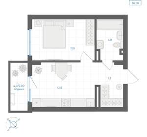 1-к квартира, вторичка, 37м2, 3/18 этаж