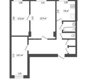 3-к квартира, вторичка, 82м2, 1/4 этаж