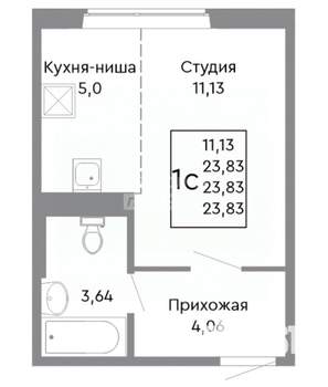 Студия квартира, вторичка, 24м2, 2/10 этаж