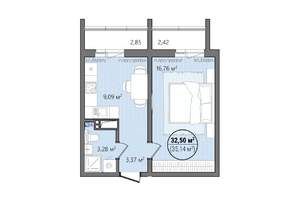 1-к квартира, вторичка, 38м2, 3/16 этаж