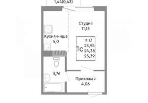 Студия квартира, вторичка, 24м2, 9/10 этаж