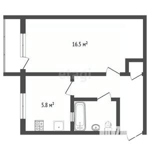 1-к квартира, вторичка, 31м2, 5/5 этаж