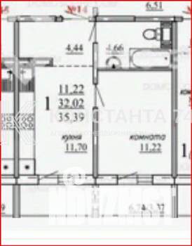 1-к квартира, вторичка, 32м2, 10/10 этаж