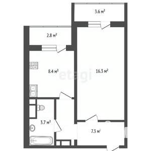 1-к квартира, вторичка, 42м2, 12/20 этаж