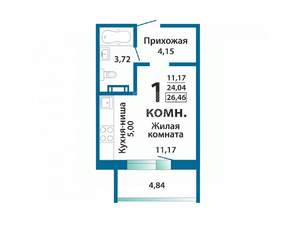 Студия квартира, вторичка, 24м2, 10/10 этаж