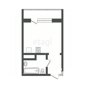 Студия квартира, вторичка, 24м2, 1/18 этаж