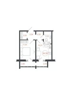 2-к квартира, вторичка, 34м2, 16/16 этаж