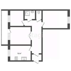 3-к квартира, вторичка, 60м2, 6/10 этаж