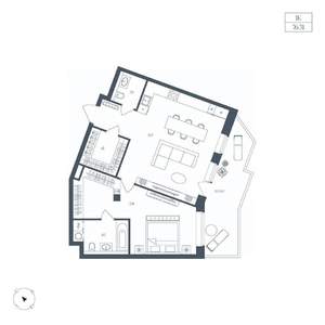 1-к квартира, вторичка, 76м2, 6/10 этаж