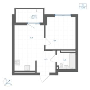 1-к квартира, вторичка, 37м2, 11/18 этаж