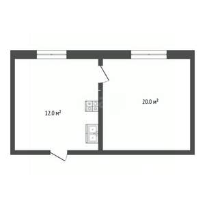 1-к квартира, вторичка, 28м2, 2/6 этаж