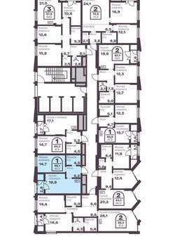 1-к квартира, вторичка, 43м2, 7/8 этаж