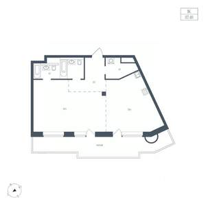 1-к квартира, вторичка, 87м2, 3/7 этаж