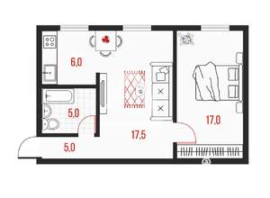 2-к квартира, вторичка, 49м2, 1/3 этаж