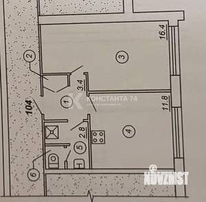 1-к квартира, вторичка, 36м2, 7/9 этаж