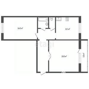 2-к квартира, вторичка, 52м2, 5/10 этаж