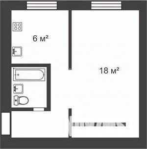1-к квартира, вторичка, 32м2, 2/5 этаж