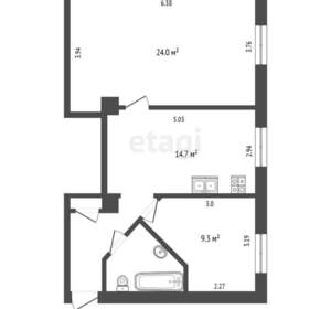 2-к квартира, вторичка, 58м2, 4/5 этаж