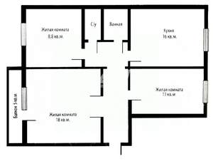 3-к квартира, вторичка, 65м2, 4/10 этаж