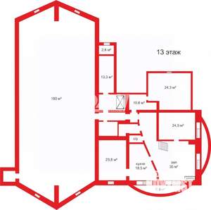 4-к квартира, вторичка, 183м2, 13/14 этаж