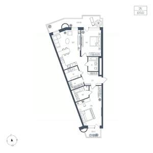 2-к квартира, вторичка, 105м2, 2/6 этаж