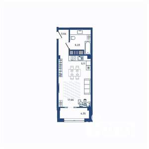 1-к квартира, вторичка, 33м2, 3/23 этаж