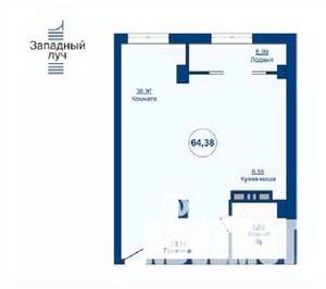 1-к квартира, вторичка, 64м2, 21/24 этаж