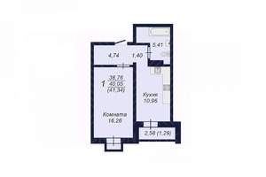 1-к квартира, вторичка, 40м2, 13/15 этаж