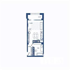 1-к квартира, вторичка, 36м2, 3/23 этаж