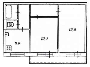 2-к квартира, вторичка, 50м2, 4/9 этаж