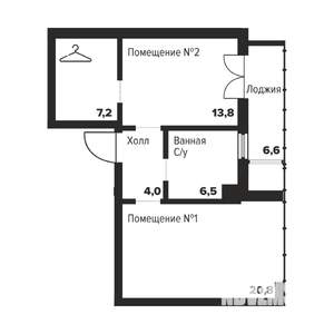 1-к квартира, вторичка, 52м2, 5/29 этаж