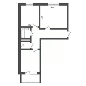 2-к квартира, вторичка, 57м2, 7/11 этаж