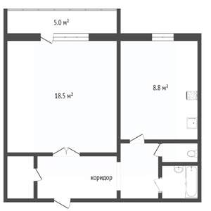 1-к квартира, вторичка, 41м2, 6/10 этаж