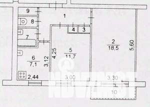 2-к квартира, вторичка, 48м2, 9/9 этаж