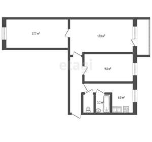 3-к квартира, вторичка, 65м2, 5/5 этаж