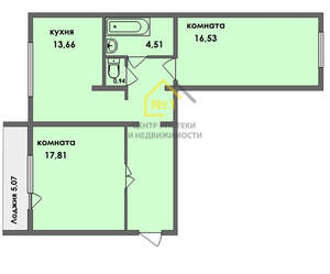 2-к квартира, вторичка, 67м2, 7/10 этаж