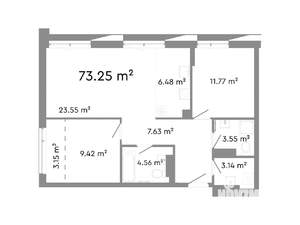 3-к квартира, строящийся дом, 73м2, 11/24 этаж