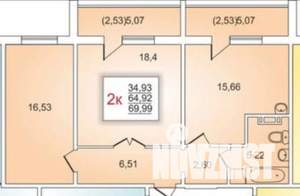 2-к квартира, вторичка, 65м2, 5/10 этаж