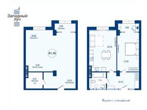 2-к квартира, вторичка, 62м2, 20/25 этаж