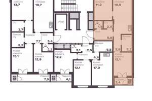 2-к квартира, строящийся дом, 62м2, 2/8 этаж